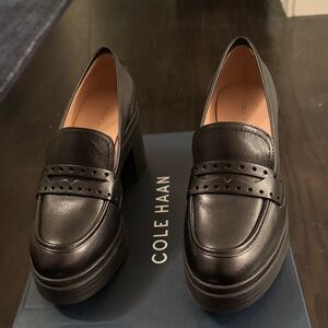 Cole Haan Women's Black Platform Loafers